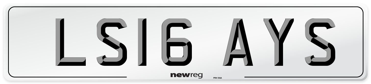 LS16 AYS Number Plate from New Reg